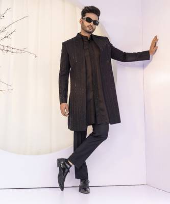 Noor-e-zarqash open jacket set 1