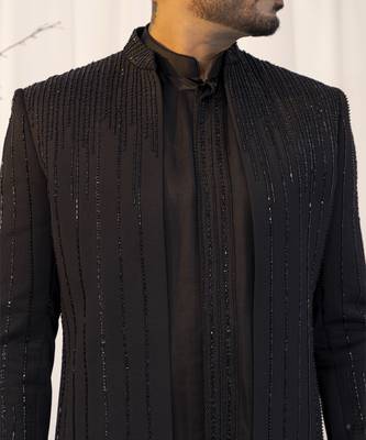 Noor-e-zarqash open jacket set 4