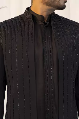 Noor-e-zarqash open jacket set