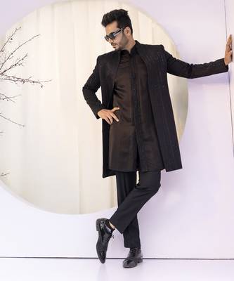Noor-e-zarqash open jacket set 5