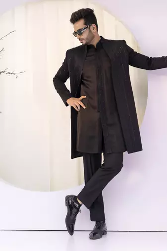 Noor-e-zarqash open jacket set