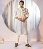 Cloudy coral kurta set