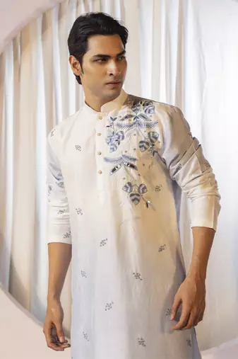 Cloudy coral kurta set