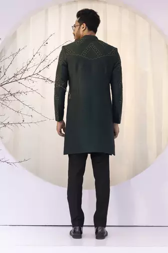 Emerald zevar achkan set