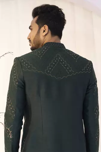 Emerald zevar achkan set