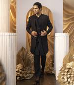 Obsidian dust achkan set