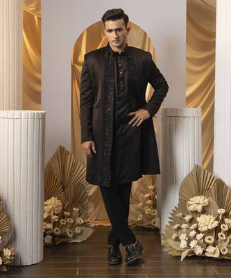 Noir eclat achkan set 1
