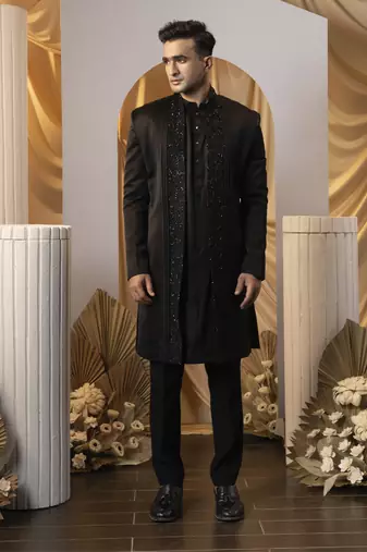 Noir eclat achkan set