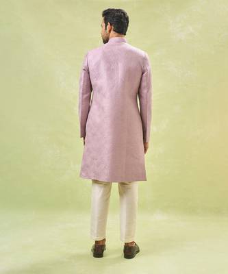 Purple embroidered achkan set 5