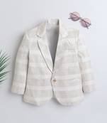 Cream woven linen blazer