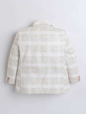 Cream woven linen blazer 2