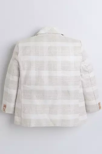 Cream woven linen blazer