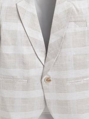 Cream woven linen blazer 3