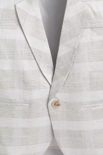 Cream woven linen blazer