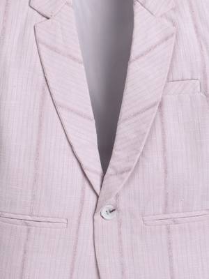 Babypink abstract woven print linen blazer 3