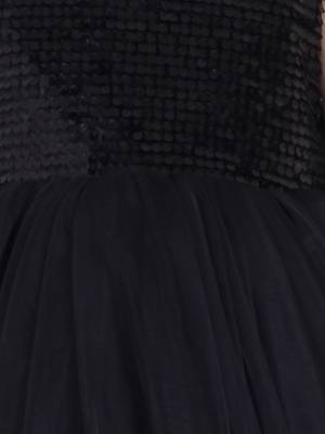Black sequins work net frock 5