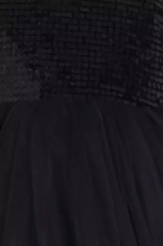 Black sequins work net frock