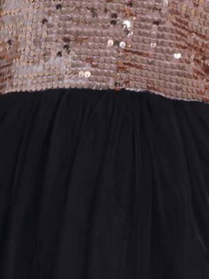 Black sequins work net frock 5