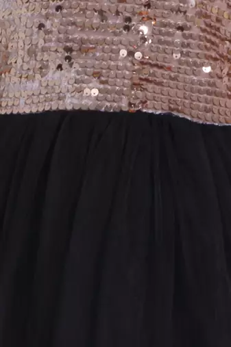 Black sequins work net frock