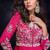 Pink thread embroidery, sequins chinon silk gown- free size stitched( size upto 42")