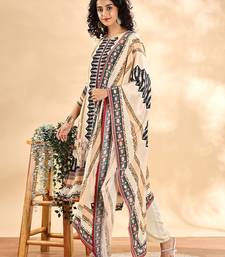  cream and black pure silk sequins work straight kurta dupatta pant set