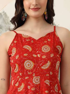  red gotta pati anarkali kurta dupatta set 4