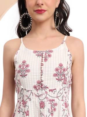  white pure cotton anarkali kurta set with dupatta 4