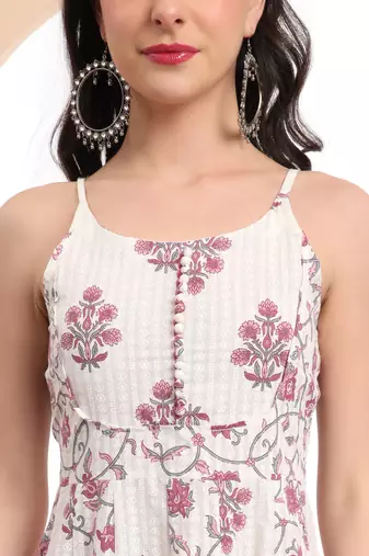  white pure cotton anarkali kurta set with dupatta