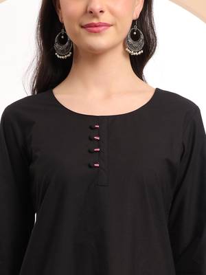  black embroidered straight kurta trouser dupatta set 4