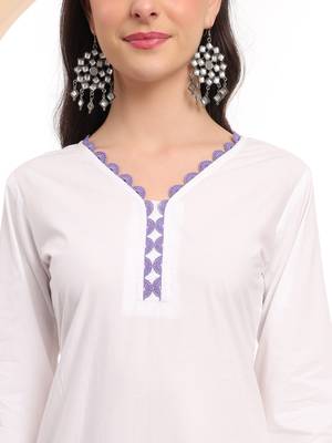  white chikankari lace work straight kurta trouser dupatta set 4