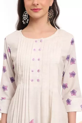  linen cotton white anarkali kurta dupatta pant set