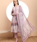    mul cotton lavender kurta dupatta pant set