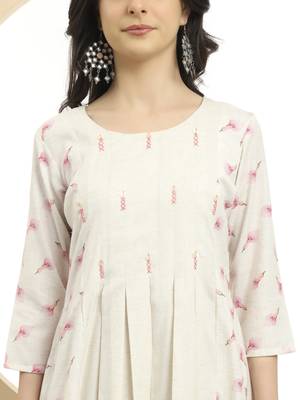  white linen cotton a-line kurta dupatta set 4