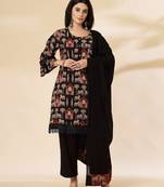 cotton black pakistani kurta dupatta set