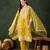 Women's mustard roman silk kurta set