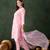 Women's baby pink roman silk kurta set