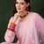 Women's baby pink roman silk kurta set