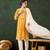 Women's yellow rayon cotton kurta set