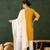 Women's yellow rayon cotton kurta set