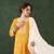 Women's yellow rayon cotton kurta set