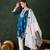 Women's teal rayon cotton kurta set