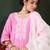 Women's pink rayon cotton kurta set