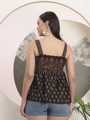 black cotton strappy top 3