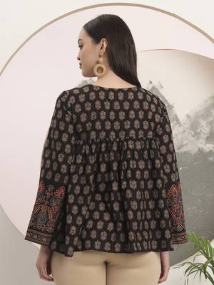 black pure cotton tie up peplum top 3