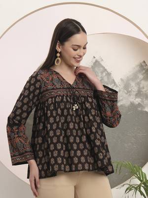 black pure cotton tie up peplum top 5