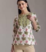 white pure cotton top with lace detailings