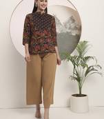 navy blue pure cotton shirt style top