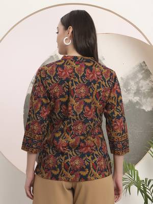 navy blue pure cotton shirt style top 3