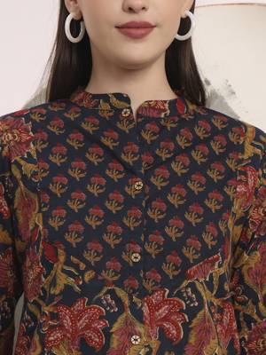 navy blue pure cotton shirt style top 4