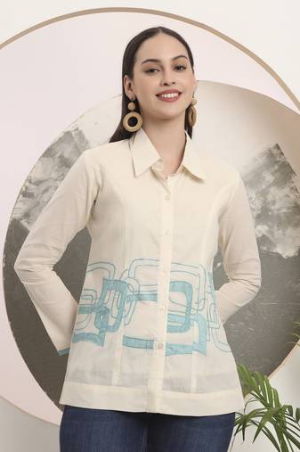 white pure cotton top with embroidey